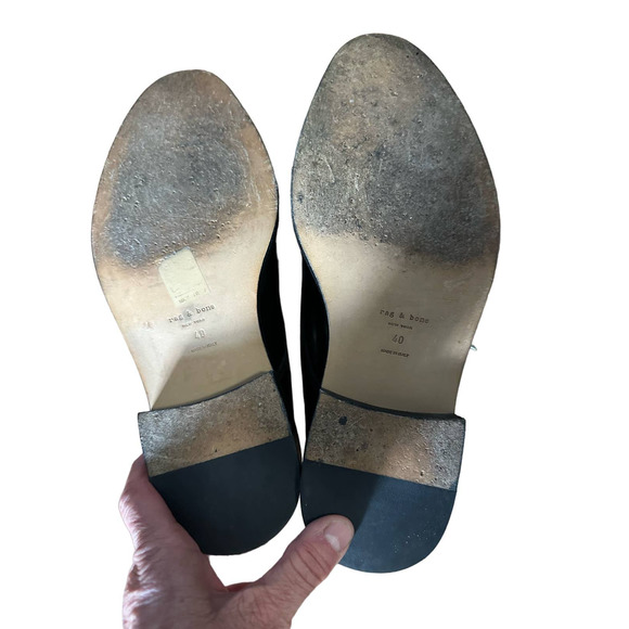 Rag & Bone Kenton Leather Lace-Up Oxford Black white brogues Size 40 - Picture 8 of 11